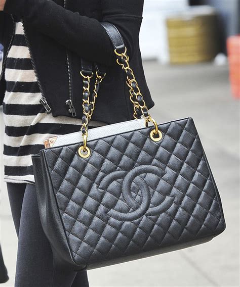 chanel black caviar gst|CHANEL Caviar Quilted Grand Shopping Tote GST Black.